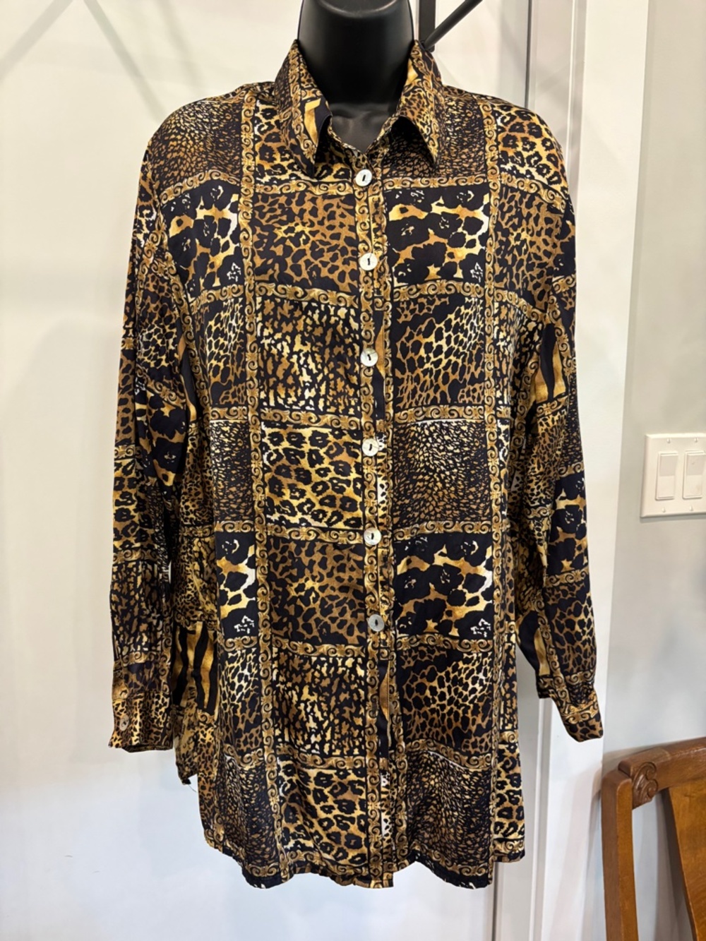 Leopard Print Silk Blouse